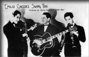 Emilio Caceres jazz violinist, Ernie Caceres and Johnny Gomez